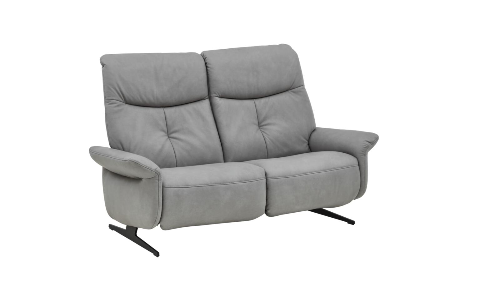 Himolla Sofa Cumuly (4475) Leder Grau, Sofa, Zweisitzer, Grau, Lederimitat, Verstellbares