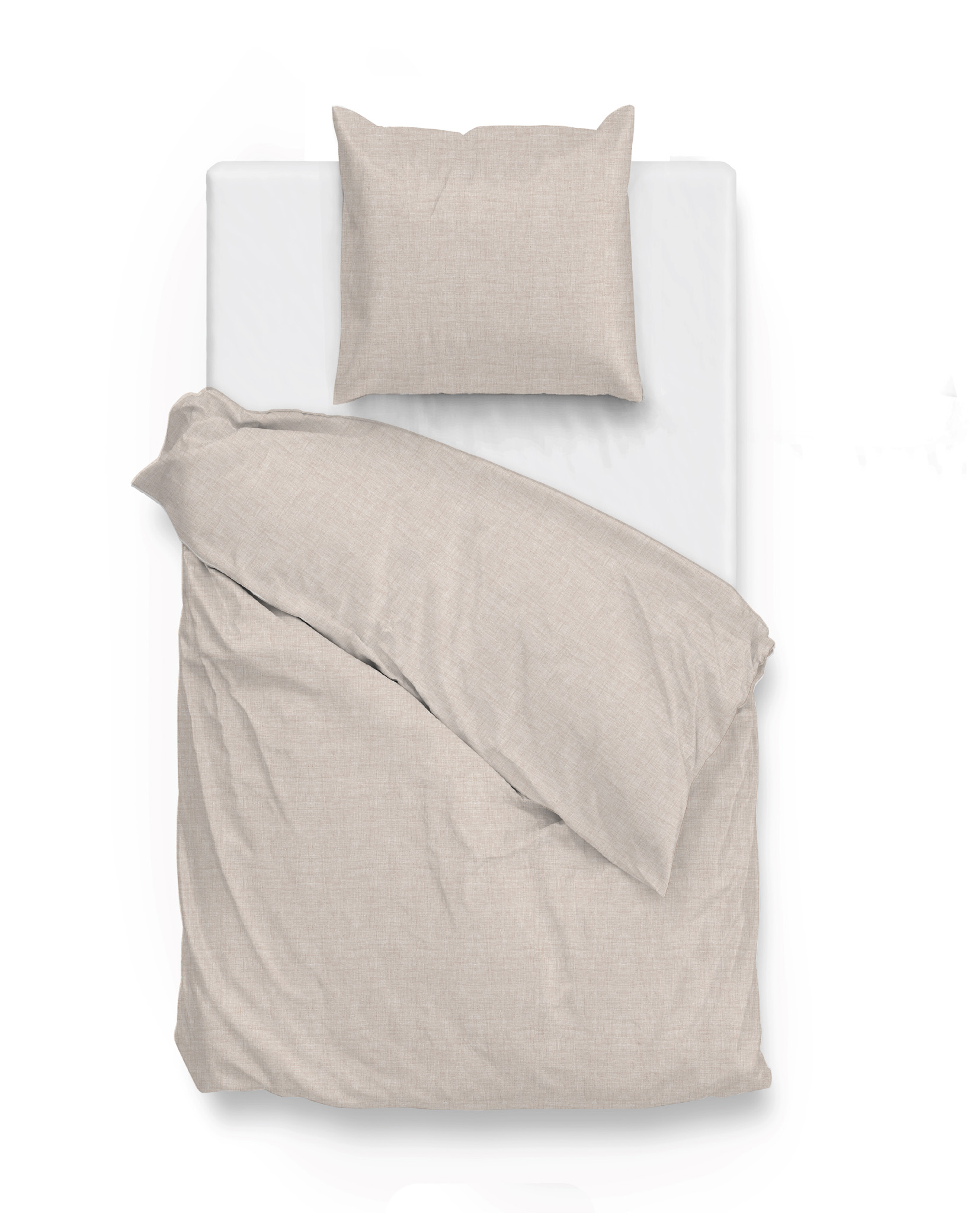 Bettwäsche LINO ca. 155x220cm in Farbe Sandy Beige, Kissen, Dekoration für Zuhause, Leinen, Decke