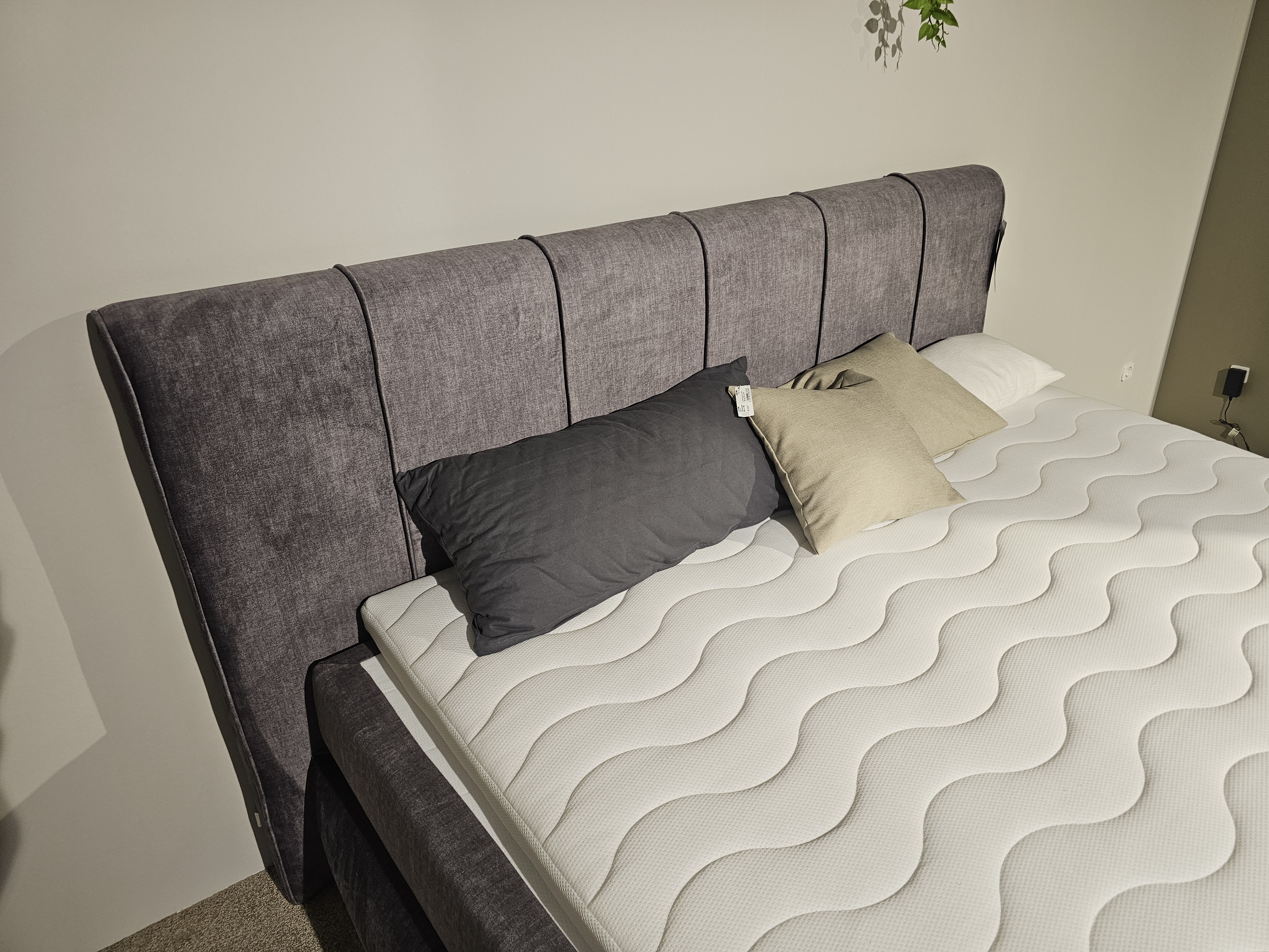 Set One by Musterring Boxspringbett Fairfield ca. 180x200cm Grau, bettgestell, kopfkissen, matratze, bettrahmen, rahmbett