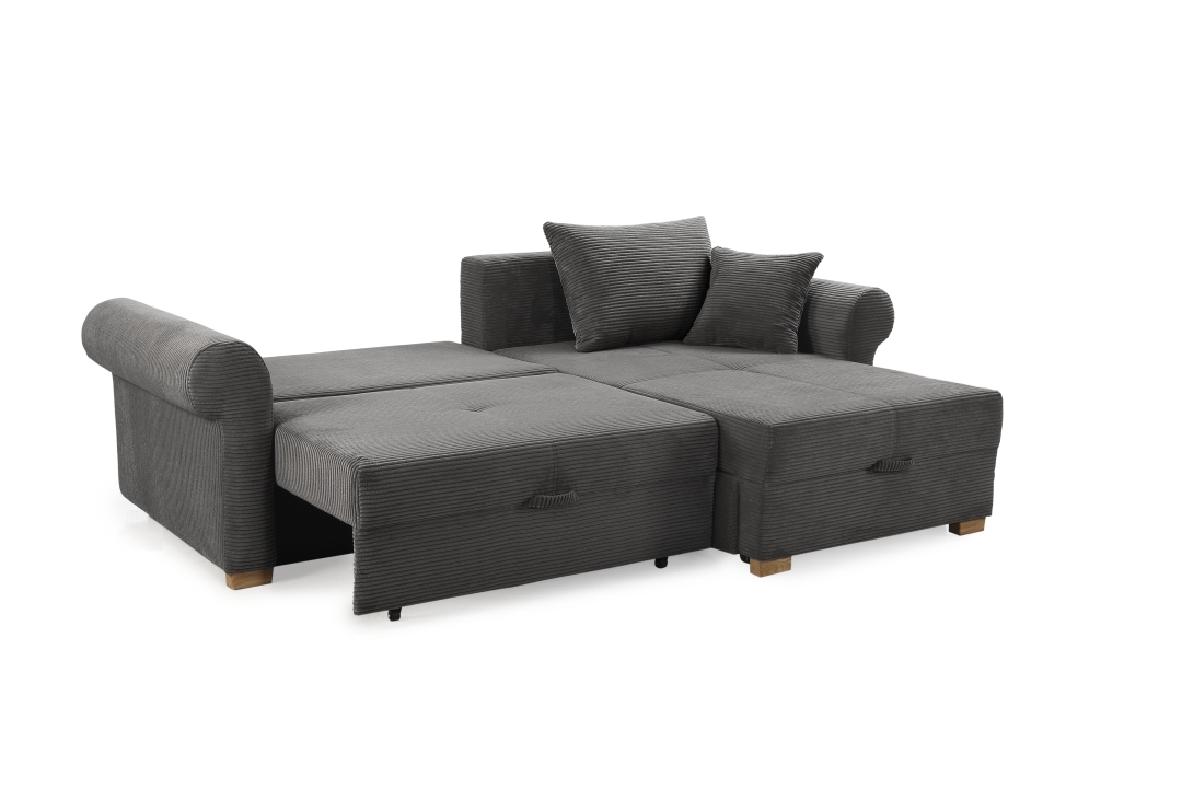 JOB Ecksofa LIST ca. 248x161cm in Stoff Cord grau