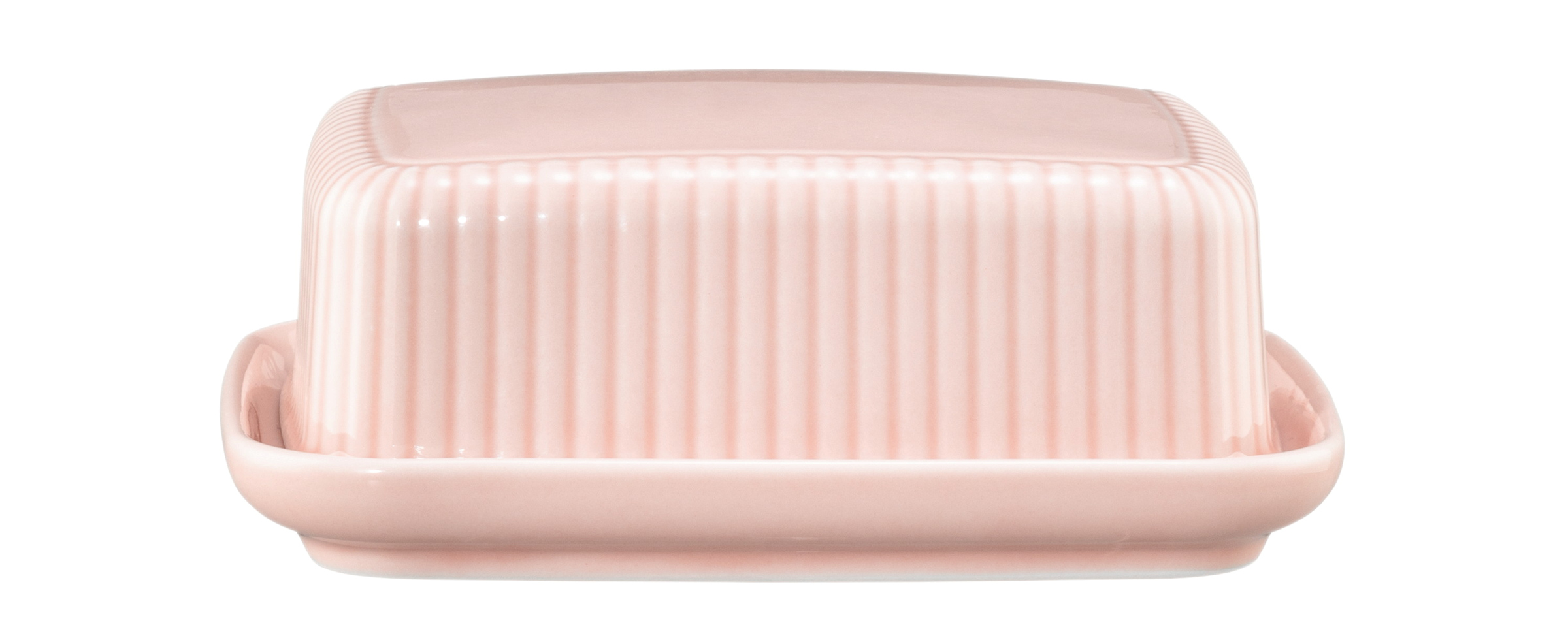 Seltmann Weiden Butterdose 250 g Amina 3 Rosé , pink, keramik, kuchenständer, gerippt, rechteckig