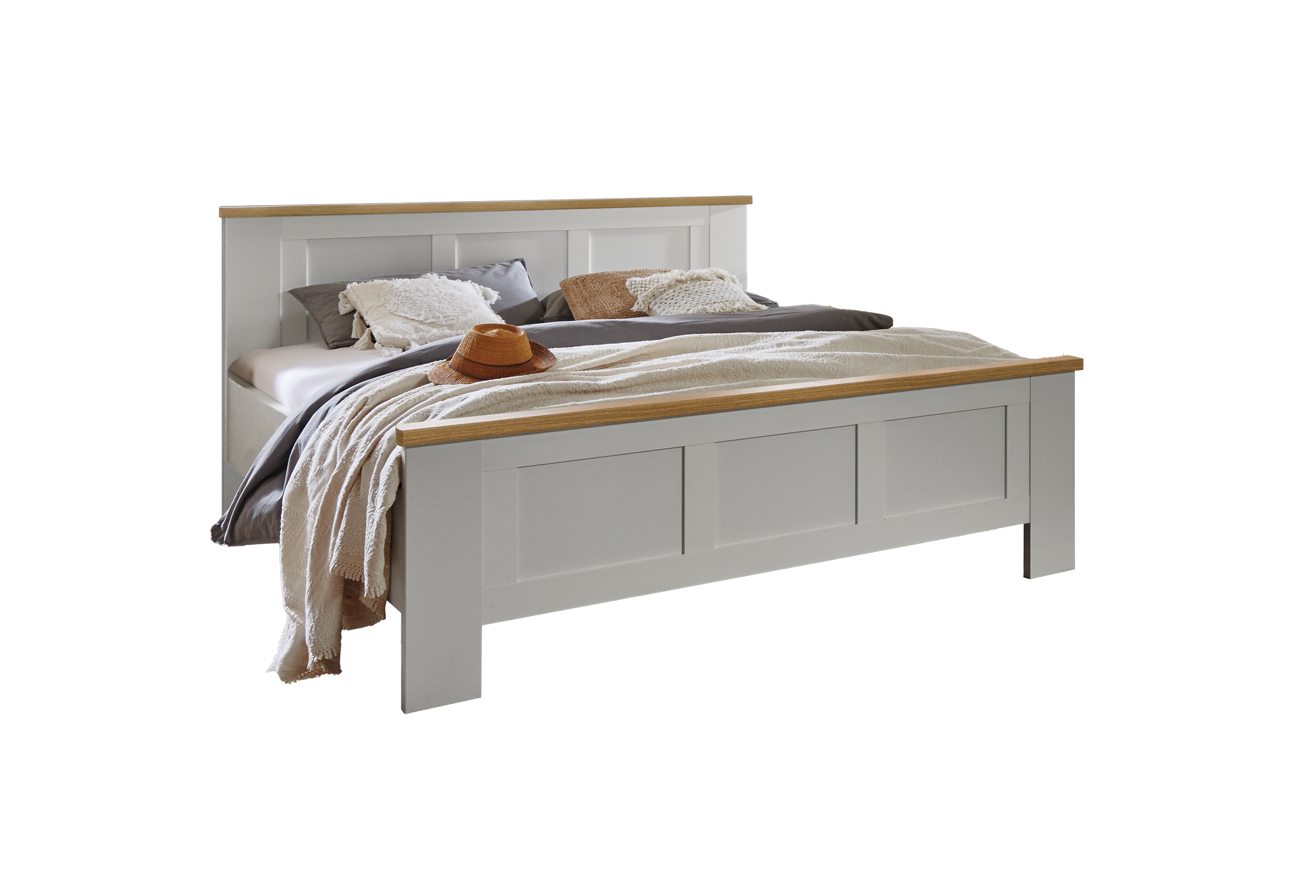 Wiemann Bett MARLOW ca. 180x200cm in Gestell weiß/Absatz Bianco Eiche Nachbildung Wiemann Bett MARLOW ca. 192 x 210 cm in **Gestell weiß 022