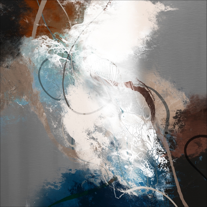 ProArt Alu-Art 50x50cm Abstract black and blue I ProArt Alu-Art 50x50cm Abstract black and blue I