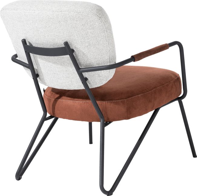 XOOON Sessel June in Stoffkombination Beige / Kupfer