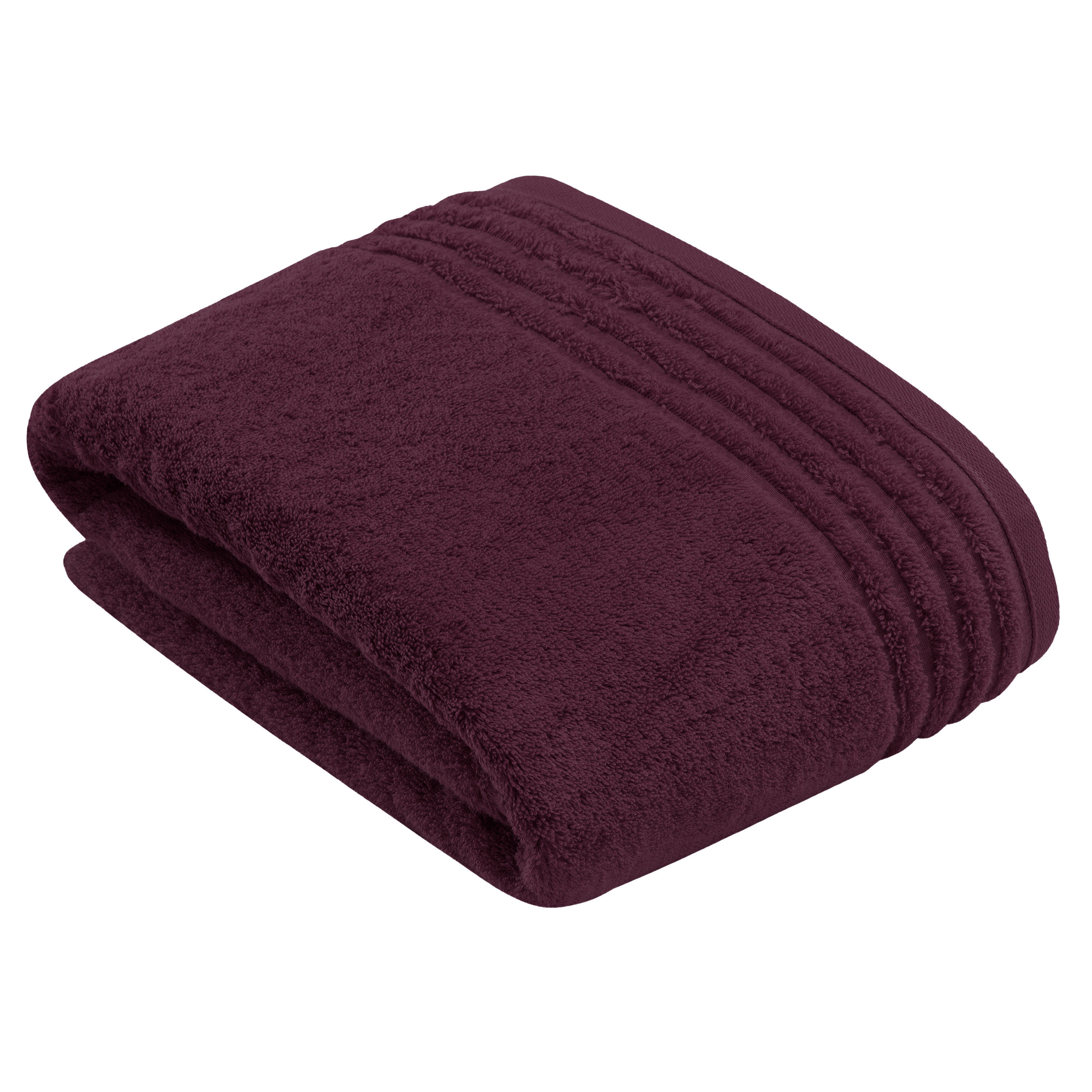 Vossen Badetuch Vienna Style Supersoft ca. 80x160cm in Farbe berry, Badetuch, Frottee, Dunkelrot, Bordürenstreifen