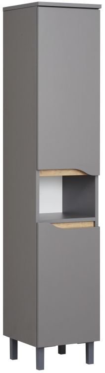Pelipal Midischrank Capri in quarzgrau mit Holzoptik Pelipal Midischrank Capri in quarzgrau mit Holzoptik