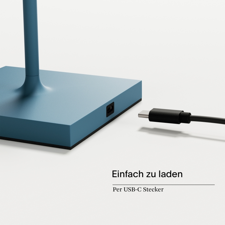 Sigor LED-Akku-Tischleuchte Nuindie in Farbe delphinblau, dimmbar