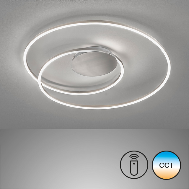 Fischer & Honsel LED-Deckenleuchte HOLY 1-flammig in Farbe Nickel matt, de, LED, Deckenleuchte, Ringschleifen, Kabelsalon