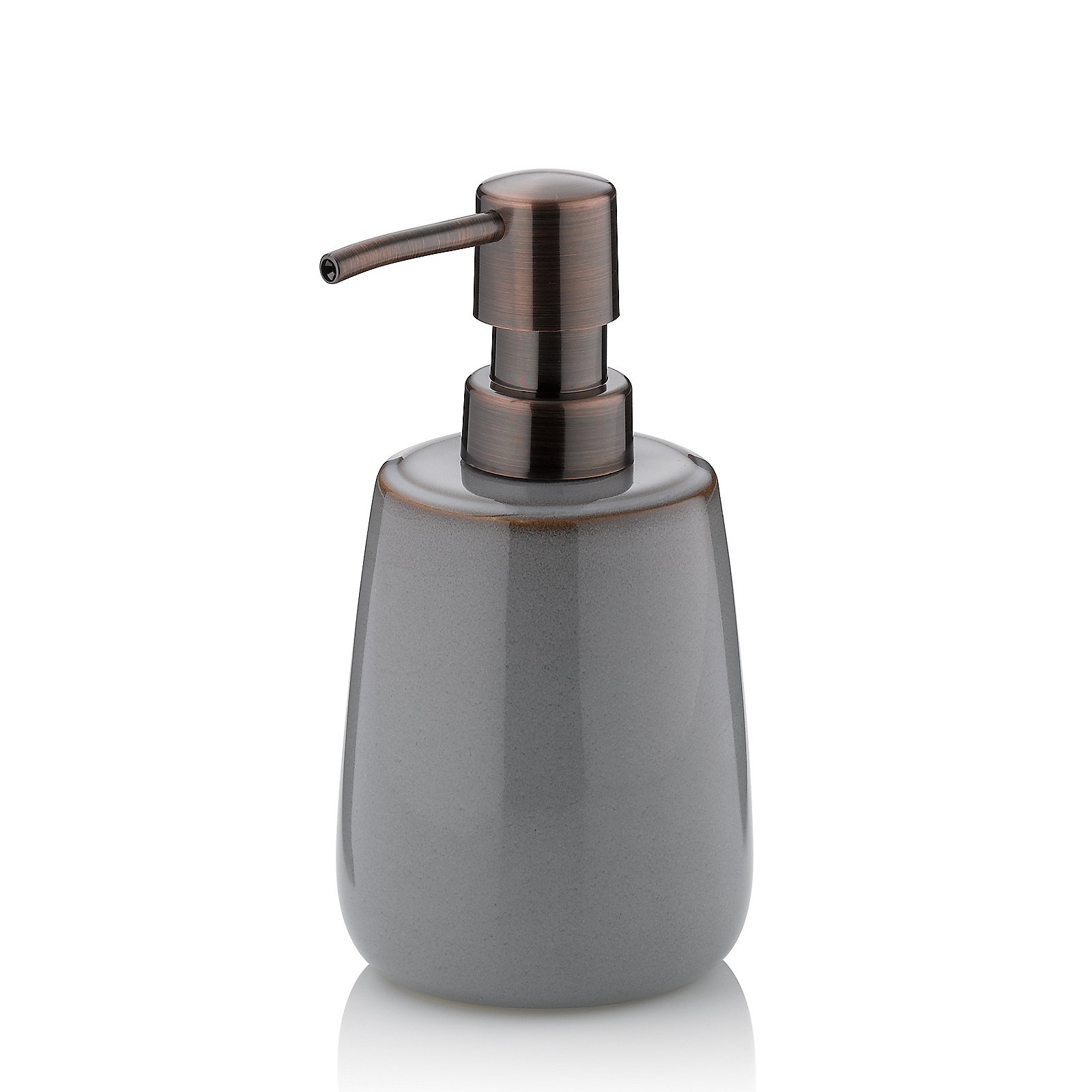 Kela Seifenspender Liana Keramik Blau, Seifenspender, Bronze, Mattglasur, Pump, Grau, Seifenspender, Küchenzubehör, Brünette Metall, Kupferbraun, Pumpspender