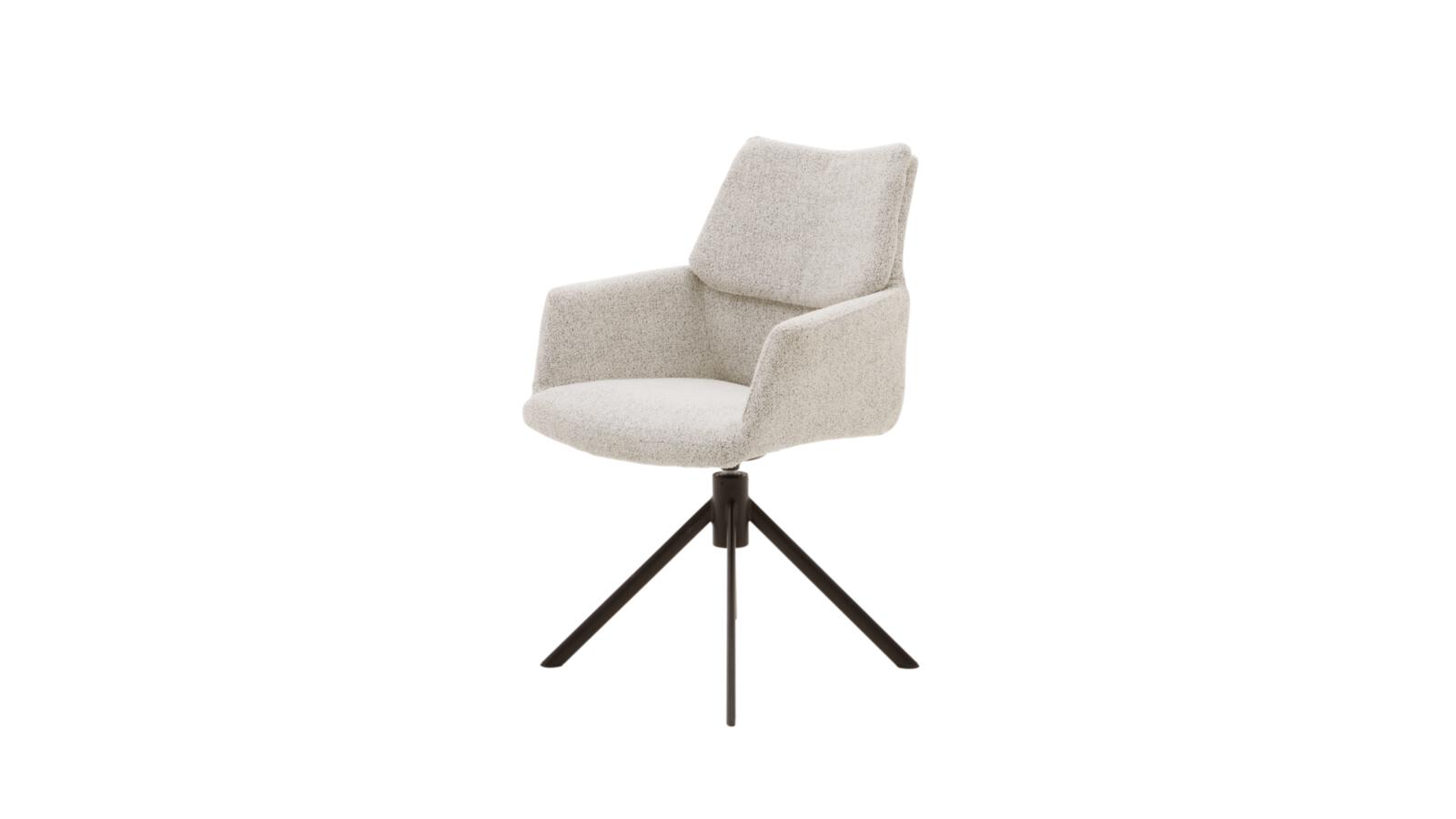 Interliving Armlehnenstuhl IL 5118 Beige Interliving Armlehnenstuhl IL 5118 in Stoff Bouclé Elegant champagne, Sessel, Stuhl, Beige Felloptik, Polsterstuhl, Dreibein-Fußbasis