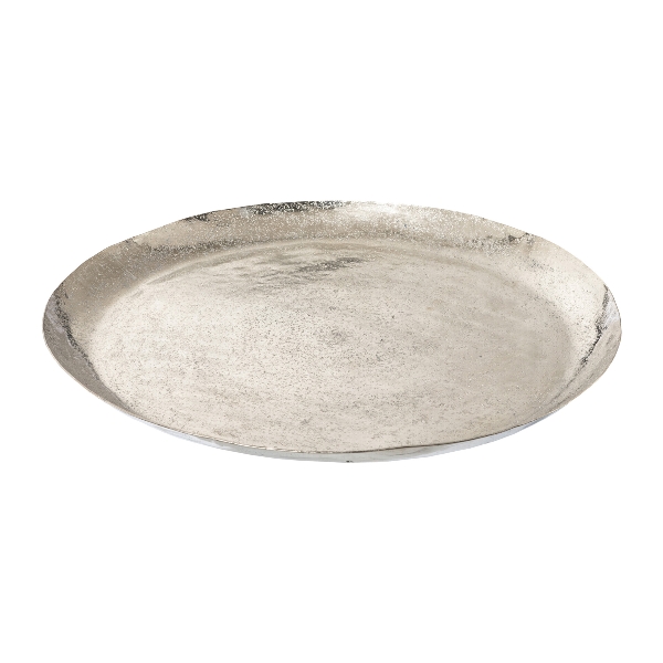 Metall Teller rund STALE in Silber / Metall, platte, Speiseteller, Metall, Silber, runde Platte
