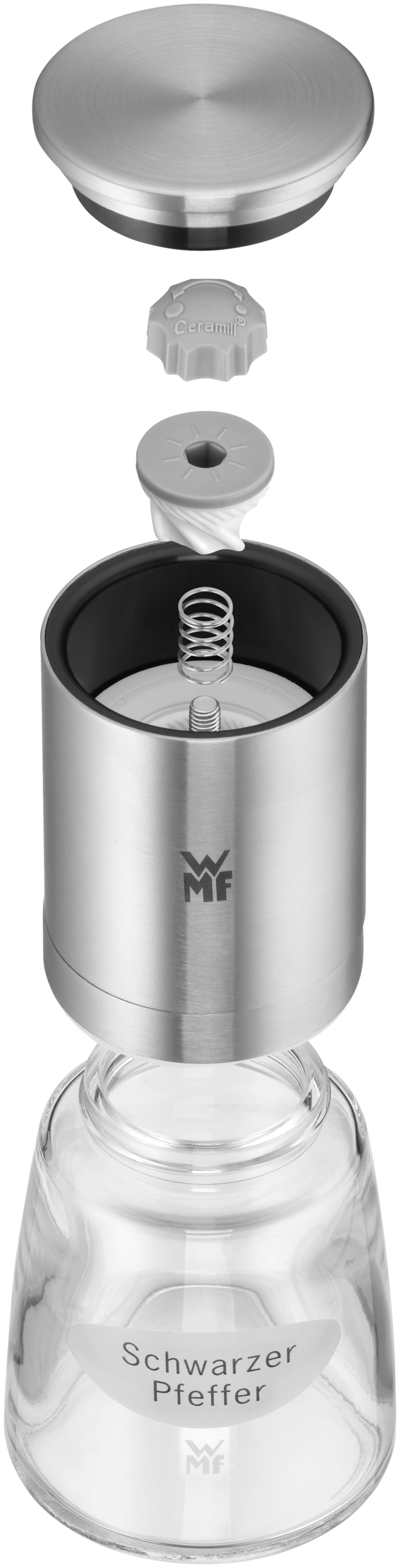WMF De Luxe Gewürzmühlen-Set, 3-teilig in Edelstahl/durchsichtig