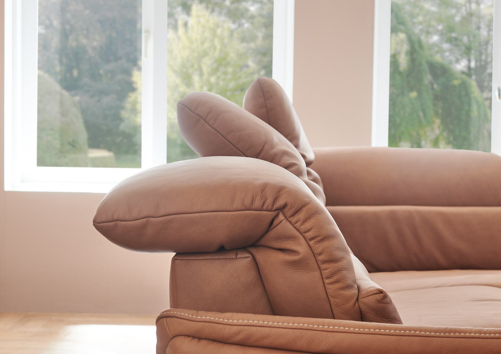 Comfortmaster Rundecke SPEKTRA ca. 304x255cm in Leder Lonlife Rustika honig