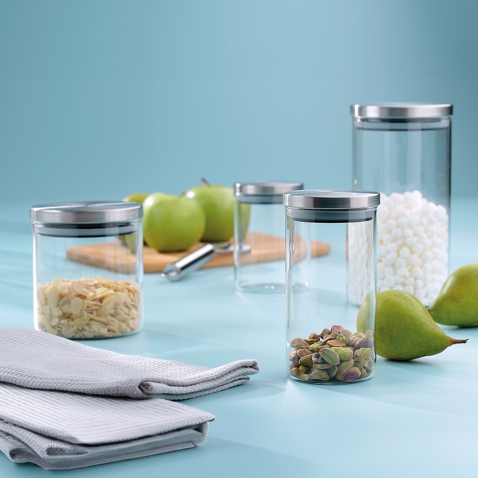 Kela Vorratsdose Baker 1,1L BAKER in Transparent, Glasbehälter, Aufbewahrungsbehälter, Kücheneinlage, Frucht, Pistazien
