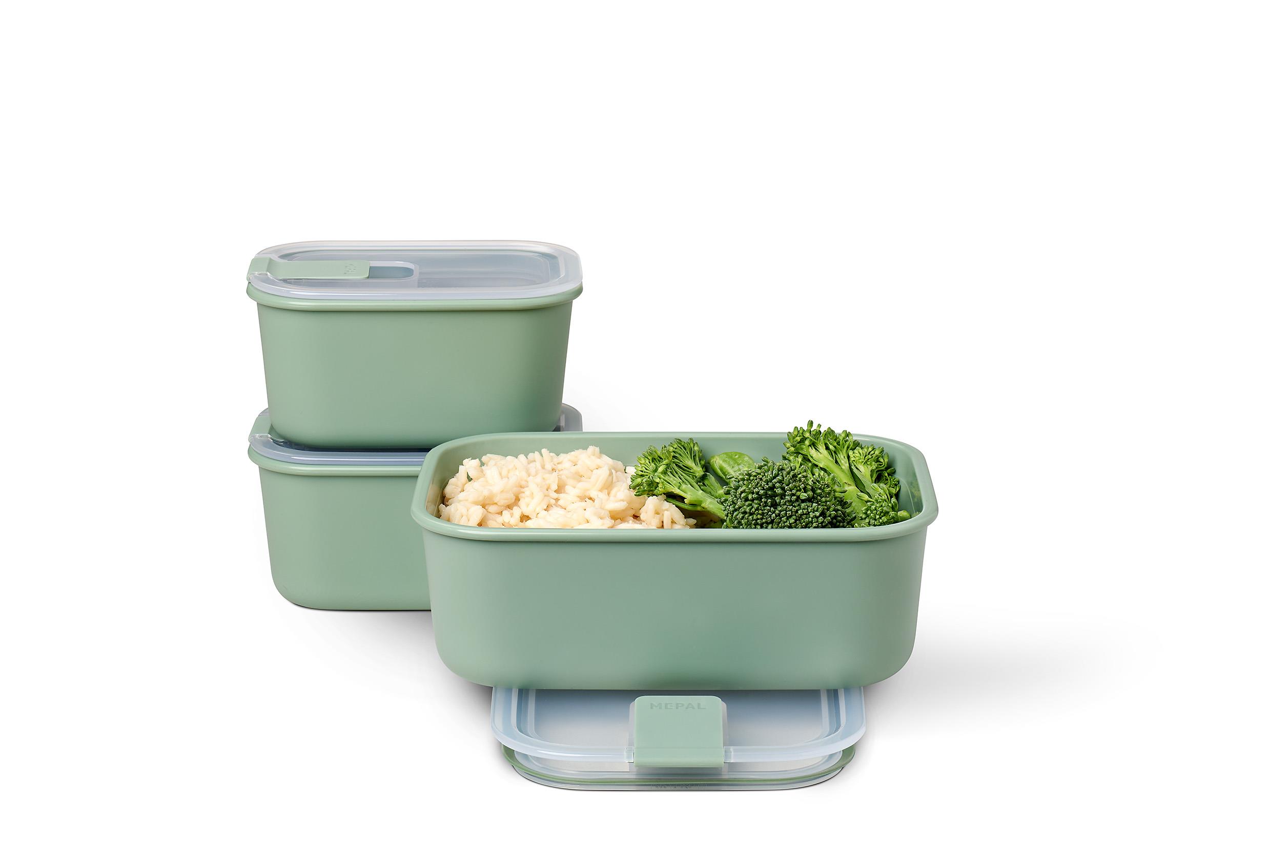 Mepal Set Easyclip 3-teilig (2x450) EASYCLIP ca. B20,9 H29,4 T29,2 cm in Nordic Sage, Lunchbox, Food container, Rectangular, Mint green, Stackable