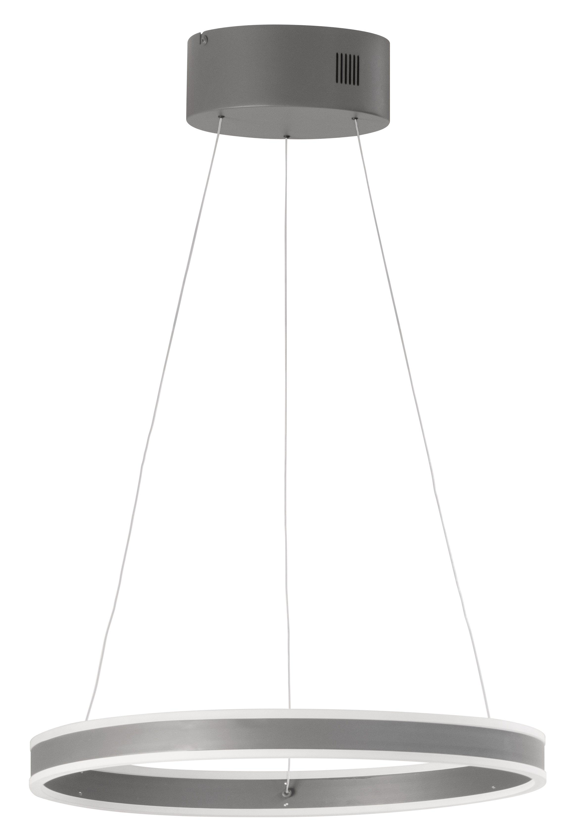 Fischer & Honsel LED-Pendelleuchte SILVIO 1-flammig in Farbe Metall sandgrau/Acryl weiß Fischer & Honsel LED-Pendelleuchte SILVIO 1-flammig in Farbe Metall sandgrau/Acryl weiß, pendant light, ring light, ceiling mount, silber, modernes design