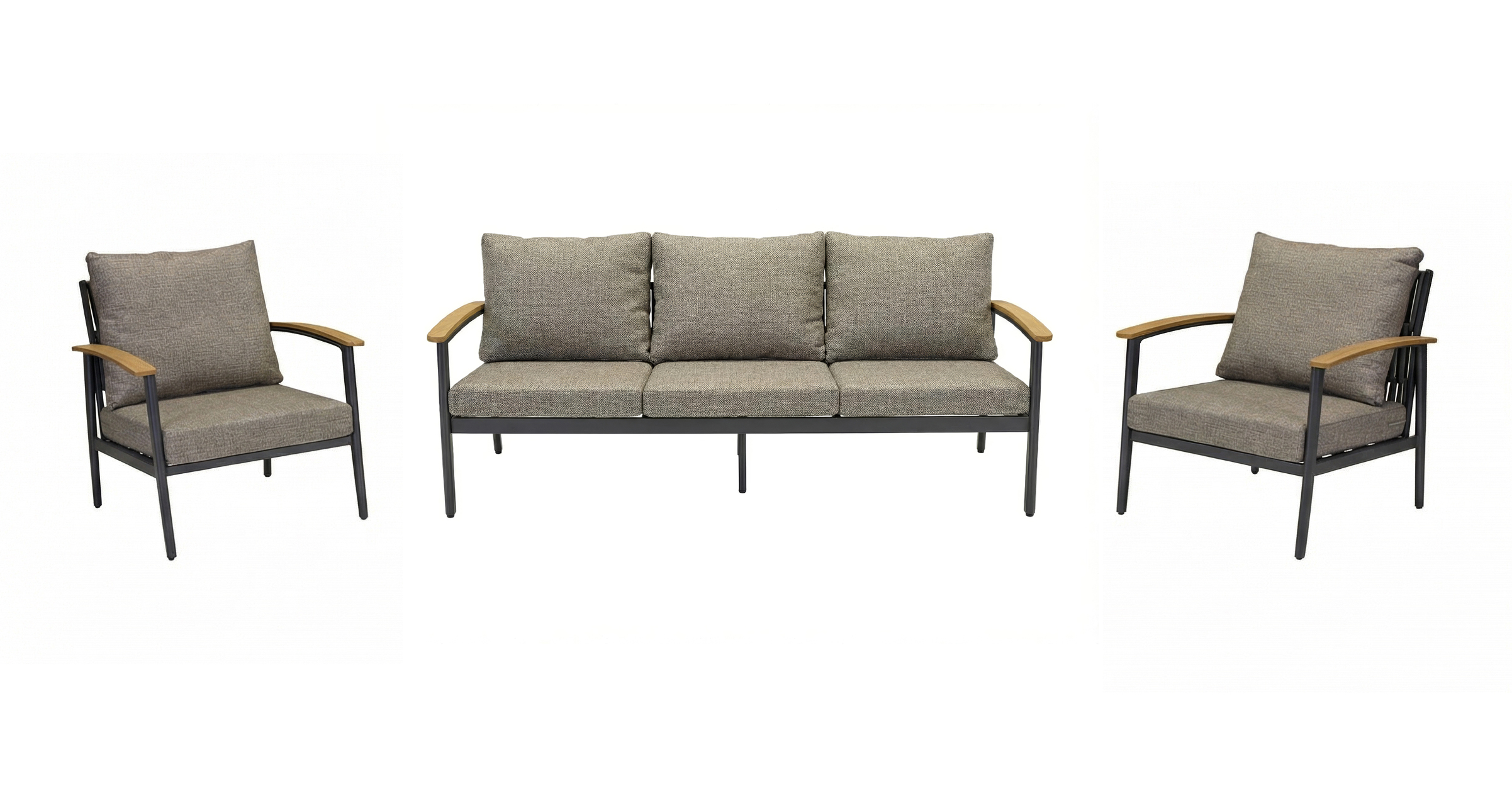 L.C. Wholesaler Living-Set 3-tlg. AVENTO in Farbe Geflecht Rope-Optik grau/Aluminium anthrazit L.C. Wholesaler Living-Set 3-tlg. AVENTO in Farbe Geflecht Rope-Optik grau/Aluminium anthrazit