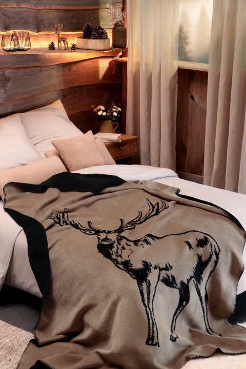 Biederlack Decke ca. 150x200cm in Farbe Deer Biederlack Decke ca. 150x200cm in Farbe Deer, Innenarchitektur, Decke, Dekoration für Zuhause, Pflanze, Kissen