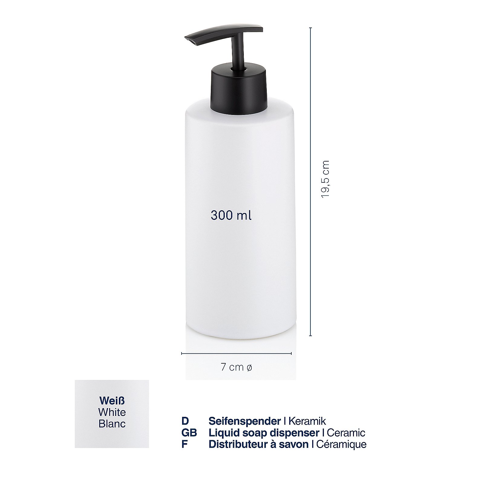 Kela Seifenspender Matsi weiß MATSI in , Flasche, Lotion