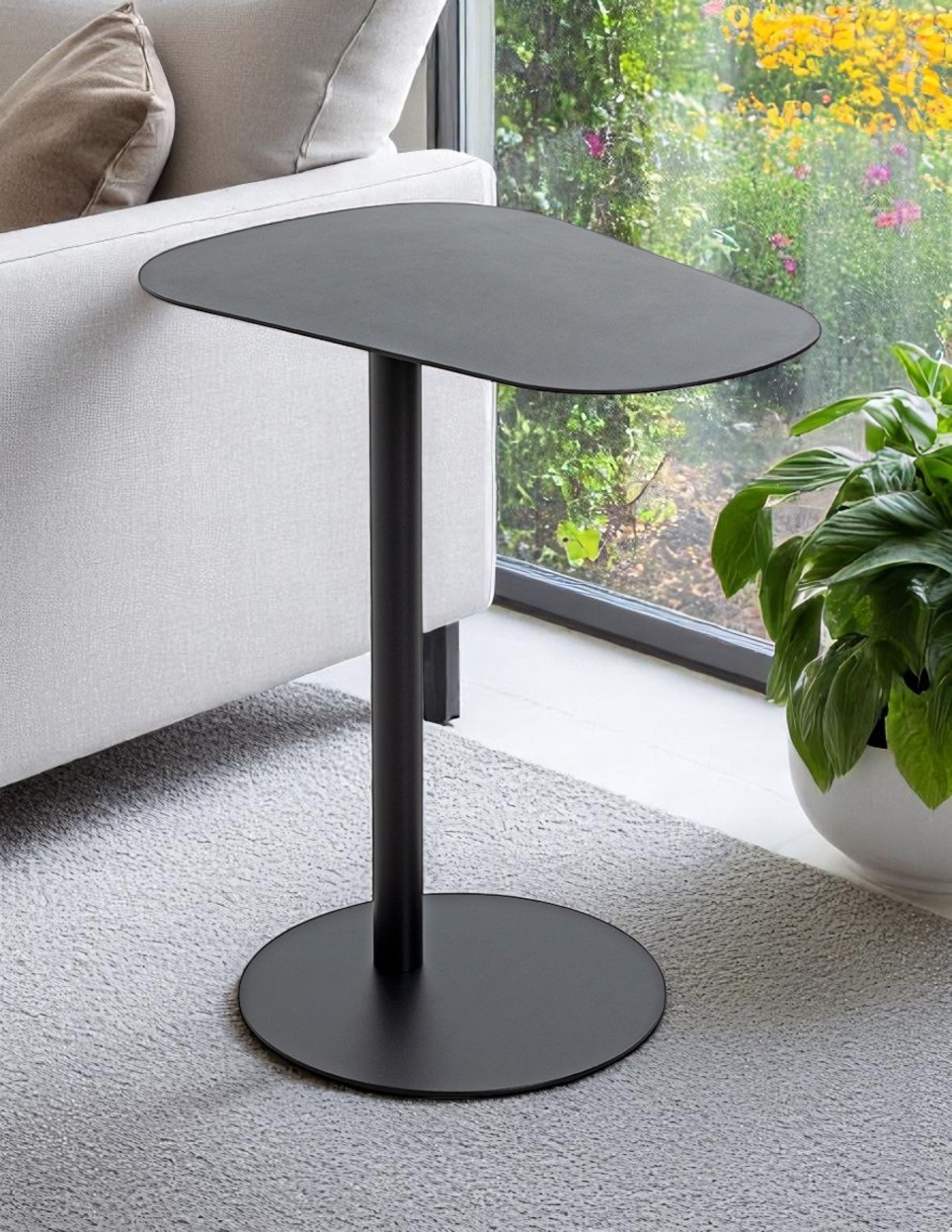 Beistelltisch CONNOR in Schwarz, Beistelltisch, runder Tisch, Beistelltisch Metall, schwarz, wohnzimmer, Beistelltisch, runder Tisch, schwarz, Beistelltisch, Metall