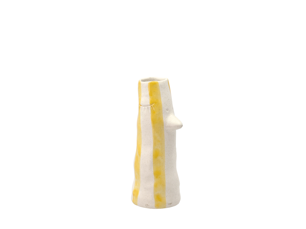Villa Collection Vase mit Schnabel und Wimpern in Farbe gelb