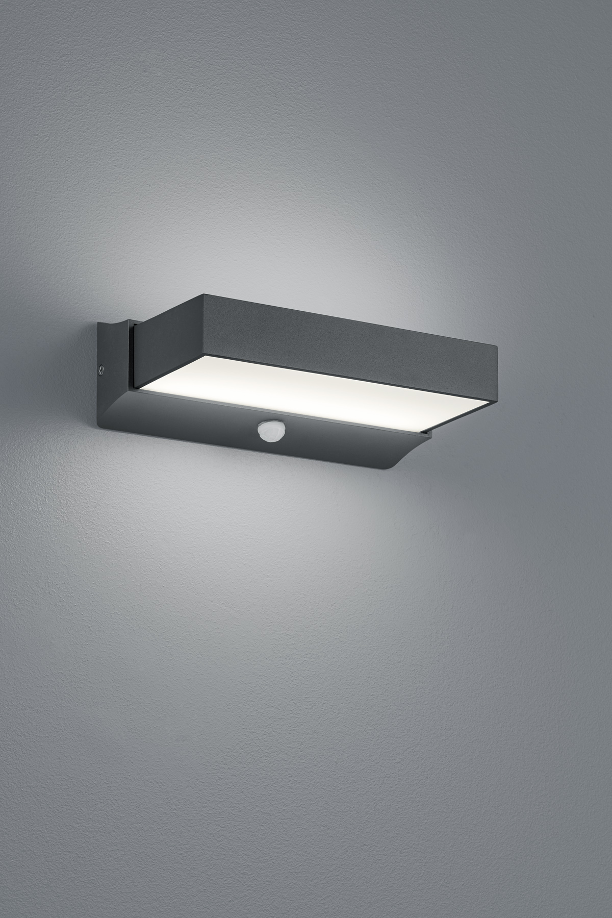 Trio LED-Wandleuchte CUANDO in anthrazit, Glas Kunststoff weiß