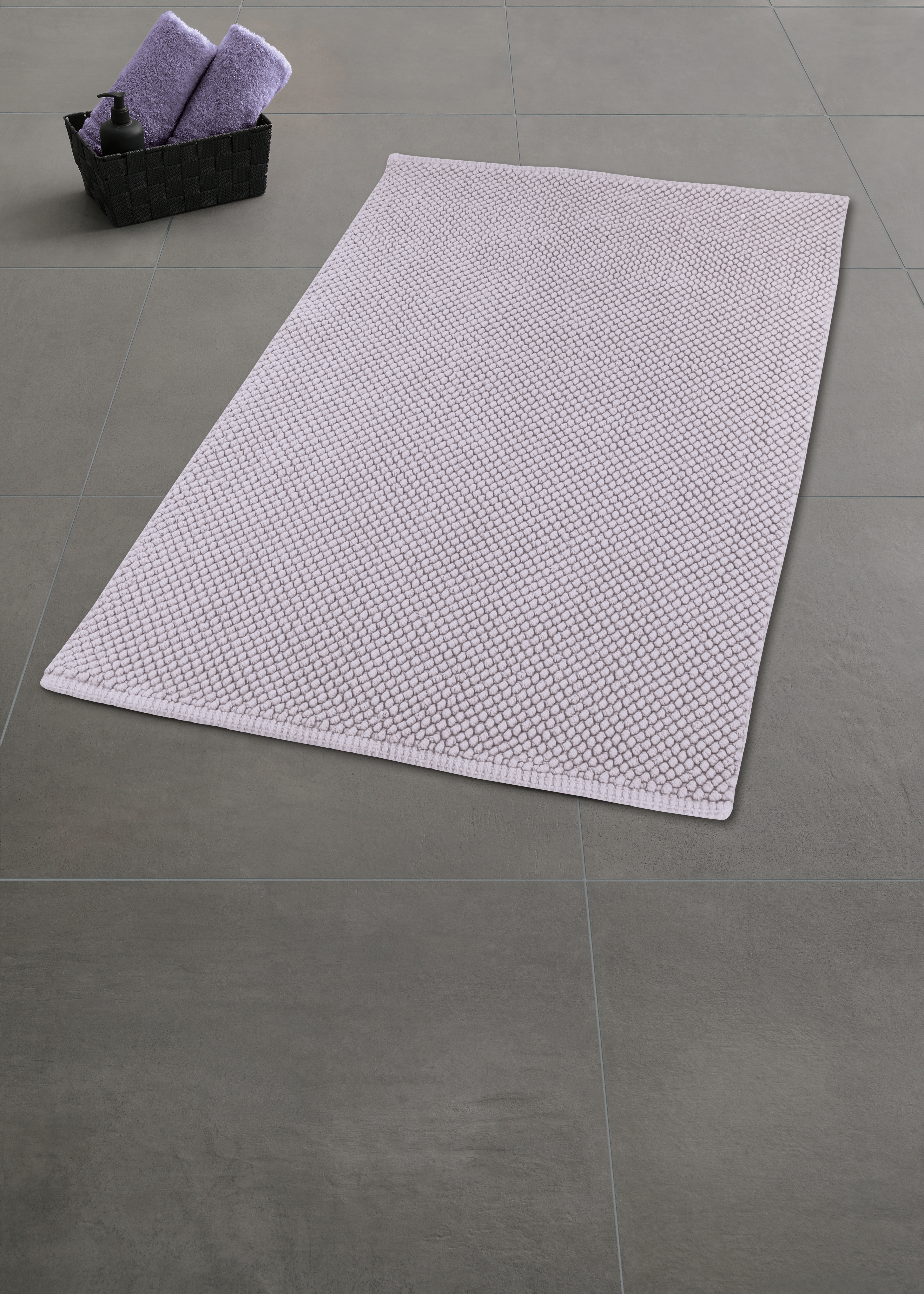 Kleine Wolke Badteppich PUNTO ca. 60x90cm in Farbe Lavendel