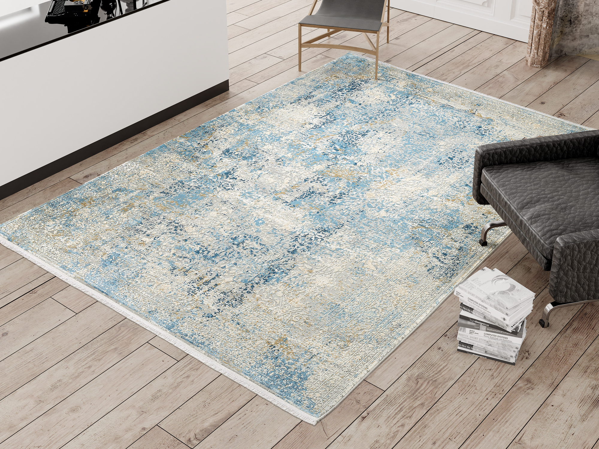 OCI Teppich Bestseller Cava in grau-blau ca. 140x200 cm
