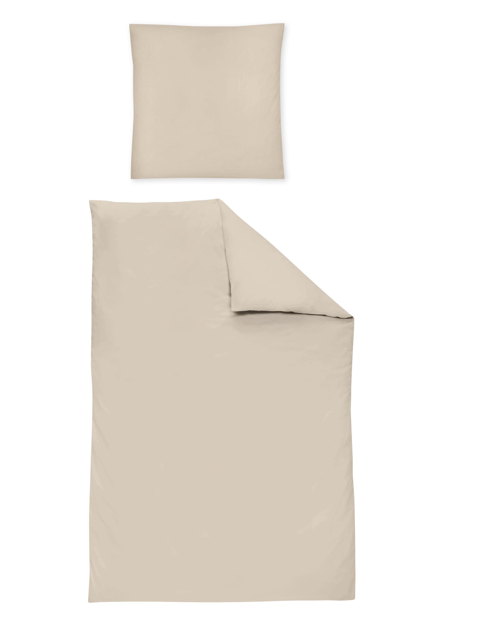 Irisette Mako-Satin-Bettwäsche PARIS ca. 135x200 cm in Farbe beige