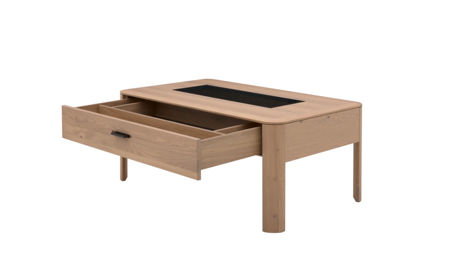 Interliving Couchtisch IL2029 in Wildeiche massiv, Parsolglas-