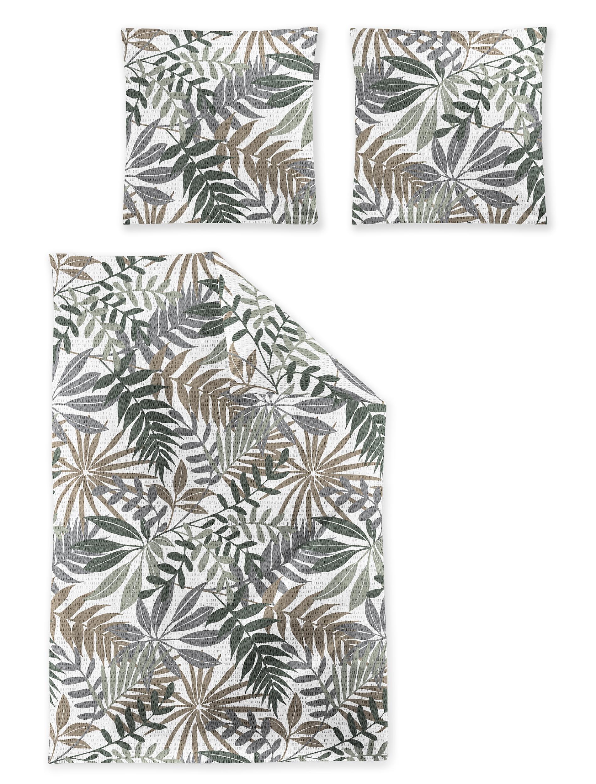 Irisette Seersucker Bettwäsche EASY ca. 155x220cm in Farbe grün