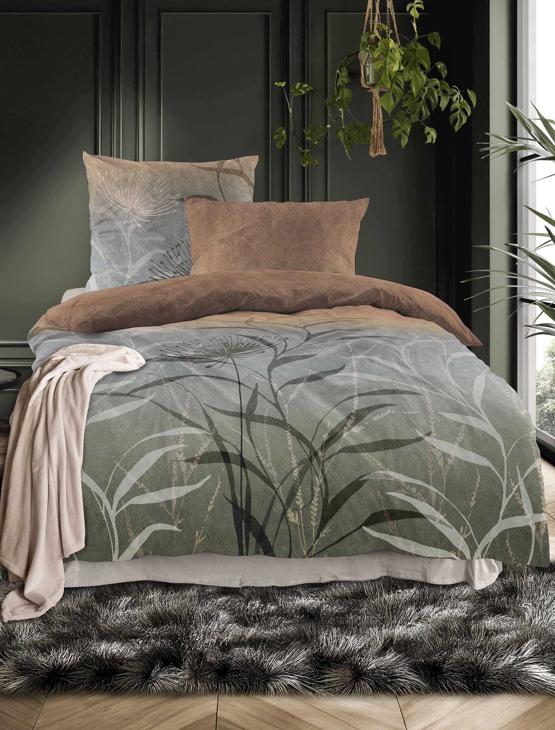 Irisette Mako-Satin Bettwäsche WAVE ca. 155x220cm in Farbe multi, Moebel, Bett, Bettlaken