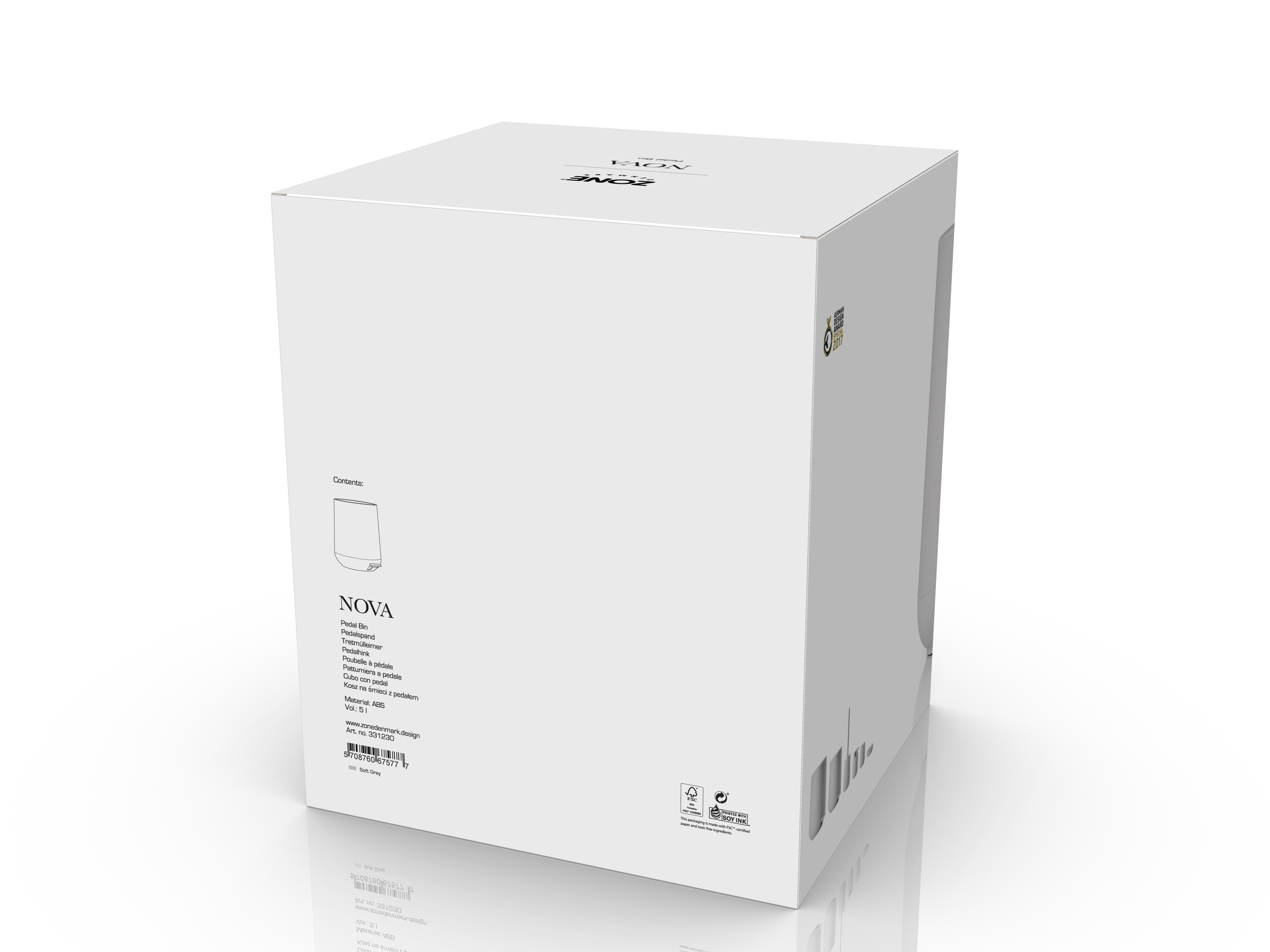 Zone Denmark Pedaleimer 5 Liter in Farbe soft grey Zone Denmark Pedaleimer 5 Liter in Farbe soft grey