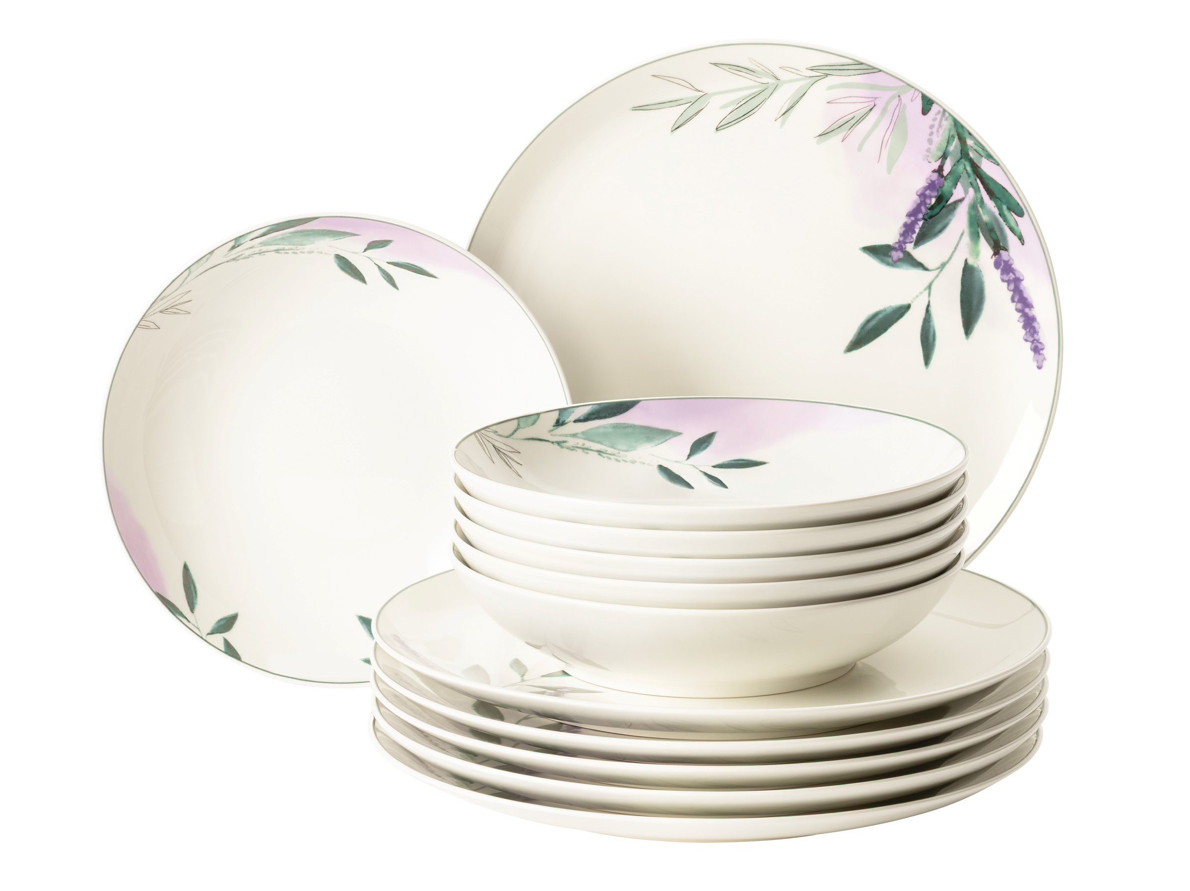 Seltmann Weiden Tafelservice 12-teilig Savona 65647 Provence , Teller, Essgeschirr, Porzellan, Blumenmuster, Spülmaschinenfest