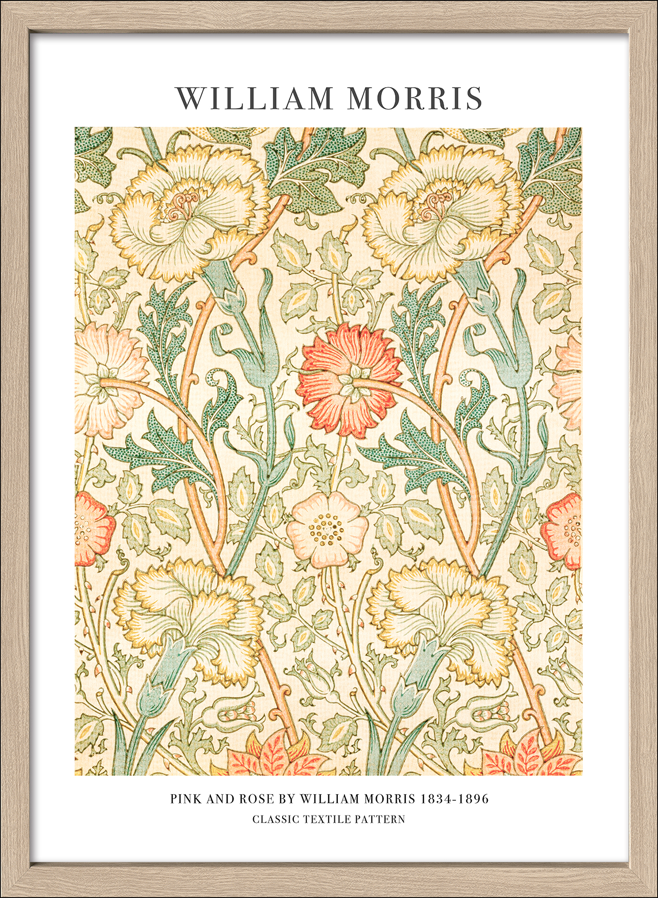 PRO ART Framed-Art Scandic Living 75x55cm Morris Pink And Rose I PRO ART Framed-Art Scandic Living 75x55cm Morris Pink And Rose I