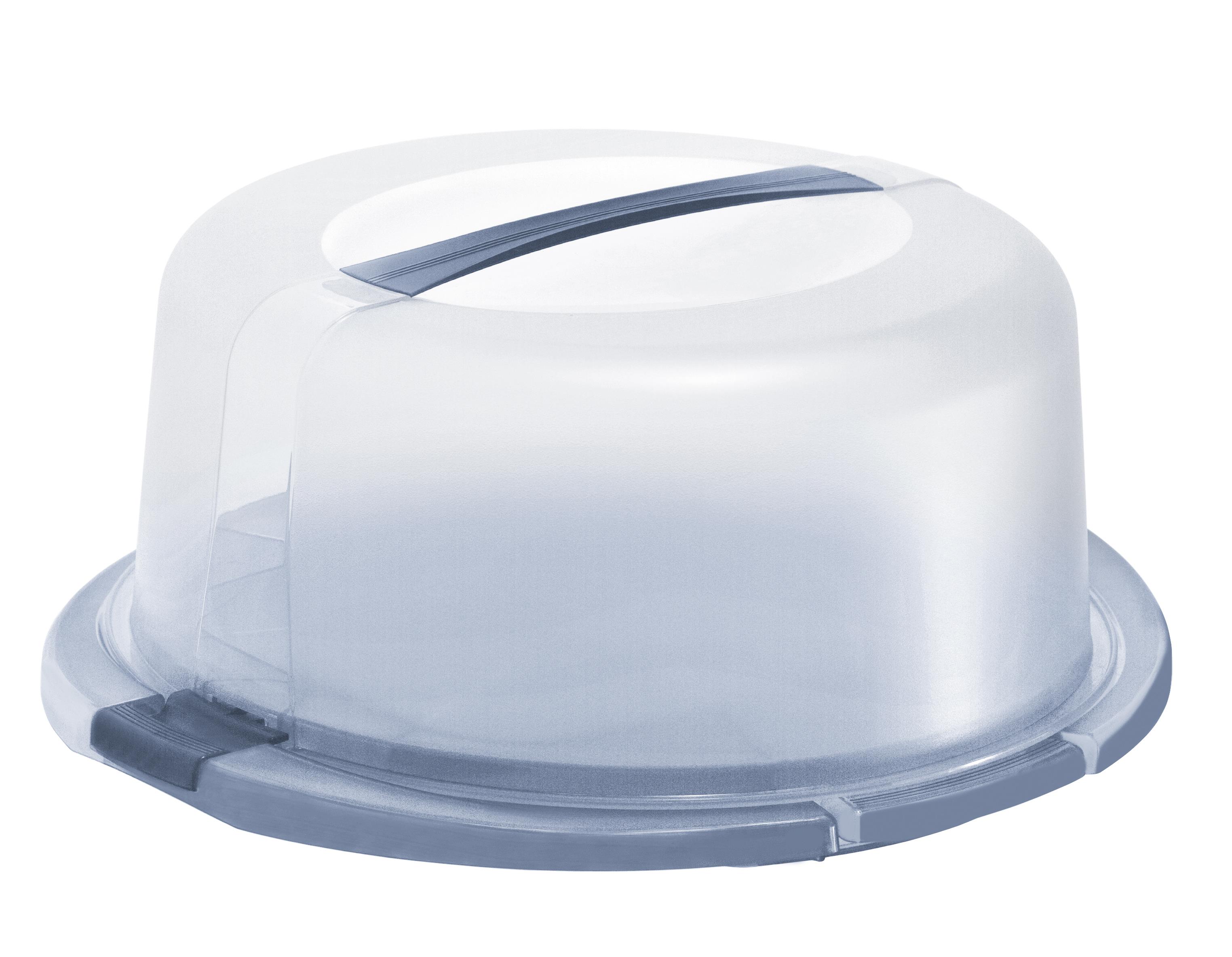 Rotho Tortenglocke Cool & Fresh in Horizon Blue, Kuchenhaube, Torte Abdeckung, Kuchenplatte, Backzubehör, Transparente Haube