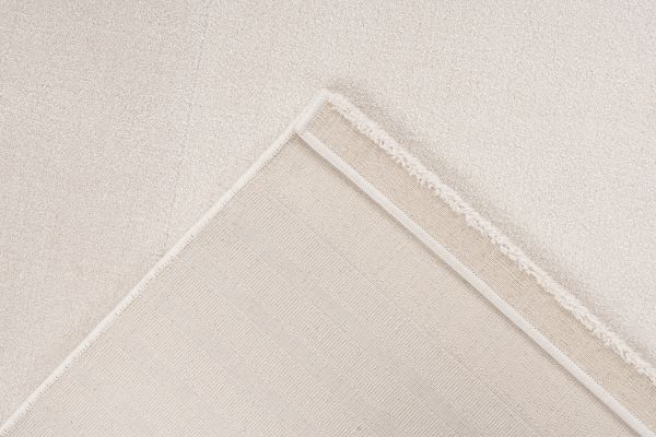 Webteppich BERGAMO ca. 160x230cm in Farbe ivory, Teppichtuch, Beige, Gestreift, Rückenlage, Teppichkante