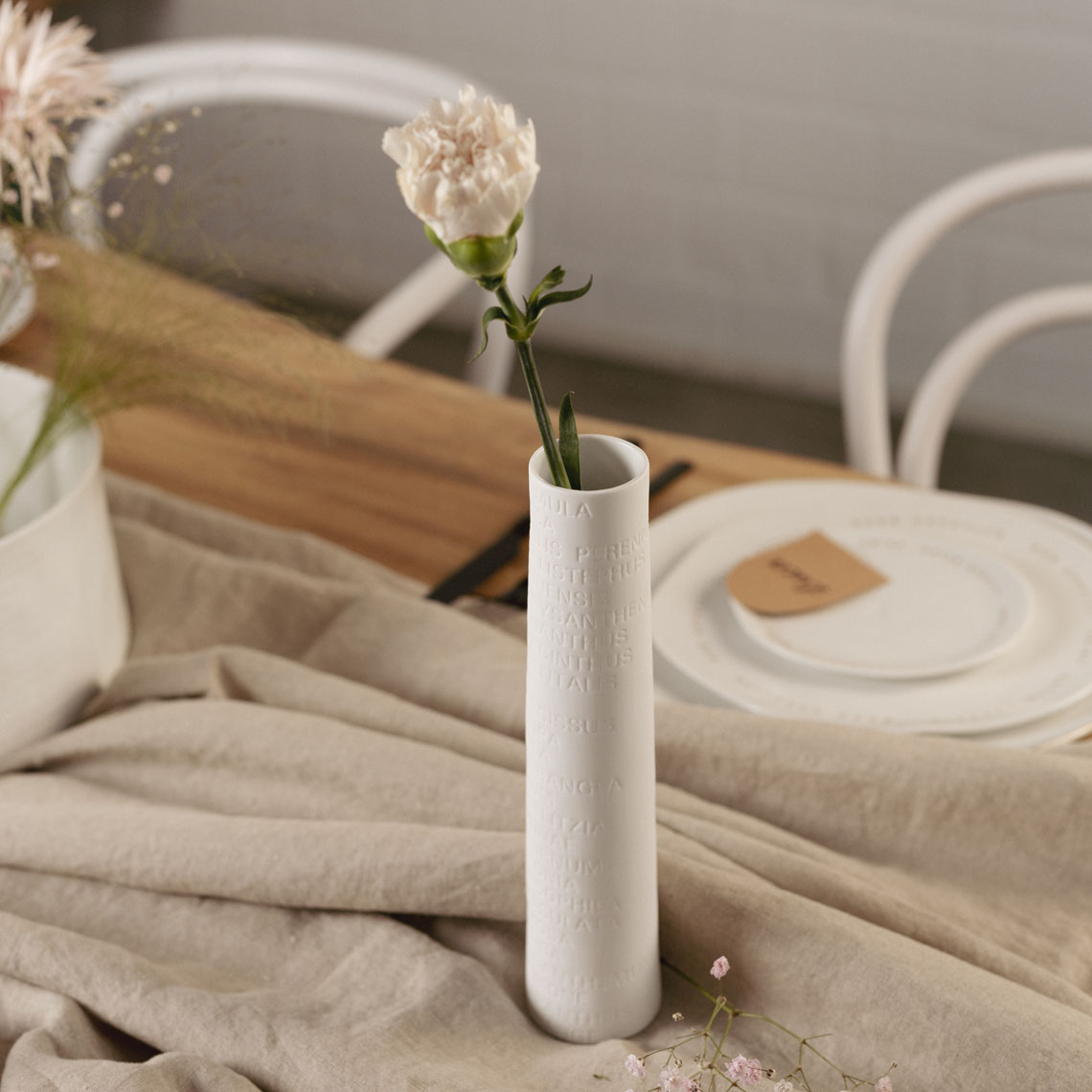 Vase Raumpoesie groß in Farbe weiß, vase, keramik, weiß, blume, minimalistisch