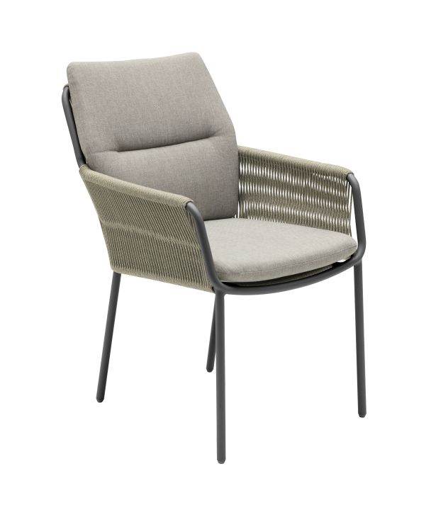 L.C. Wholesaler Armlehnstuhl COMO in grau/anthrazit L.C. Wholesaler Armlehnstuhl COMO in grau/anthrazit