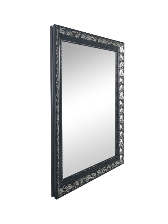 Mirrors & More Spiegel SONJA ca. 55x70cm in Farbe Schwarz-Silber