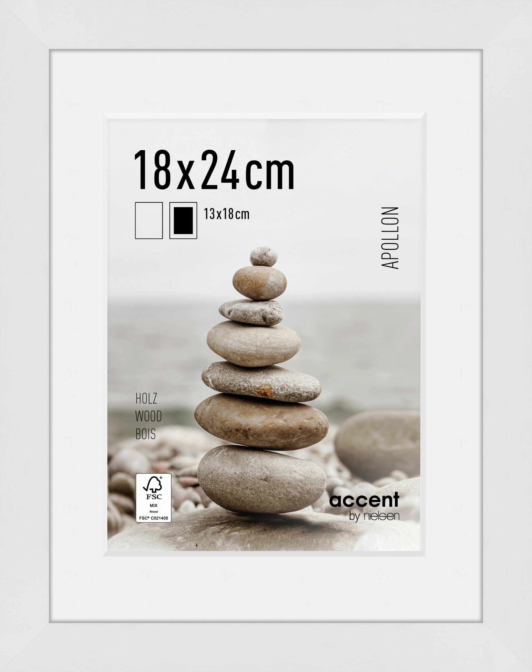 Accent by Nielsen Holz Bilderrahmen Apollon ca. 18x24cm in Farbe White