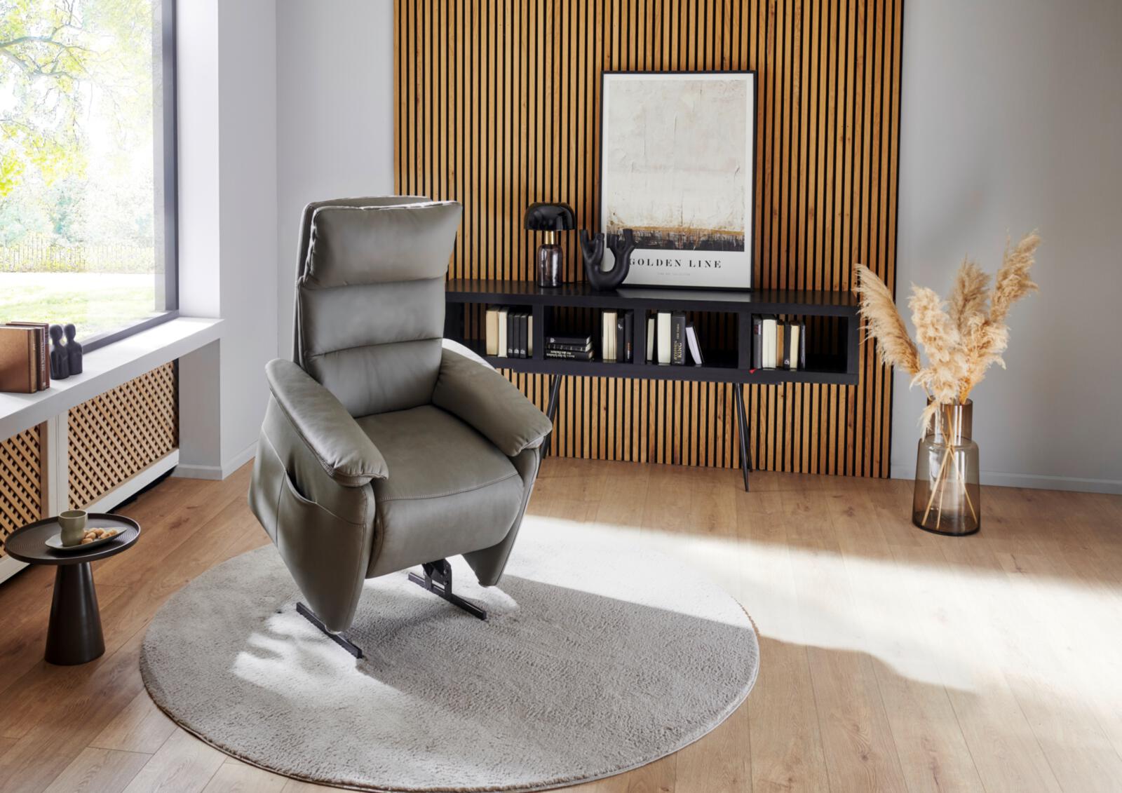Relaxsessel TIMELESS 2.0 COMFORT RELAXX in Grau Polsteria Relaxsessel TIMELESS 2.0 COMFORT RELAXX in Leder Evita smoke