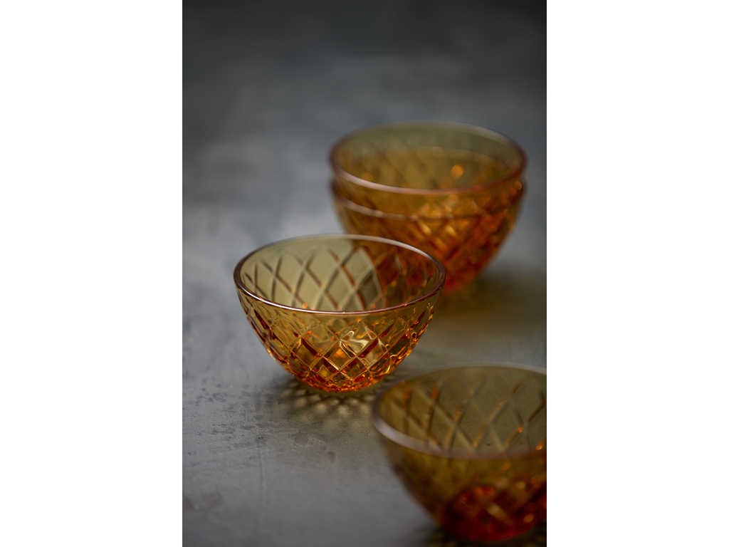 Lyngby Glas Schale 12 cm in Farbe amber