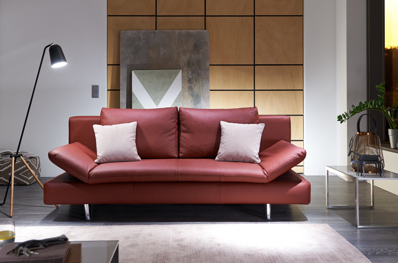 Restyl Schlafsofa MIA ca. 140x200cm in Leder weinrot