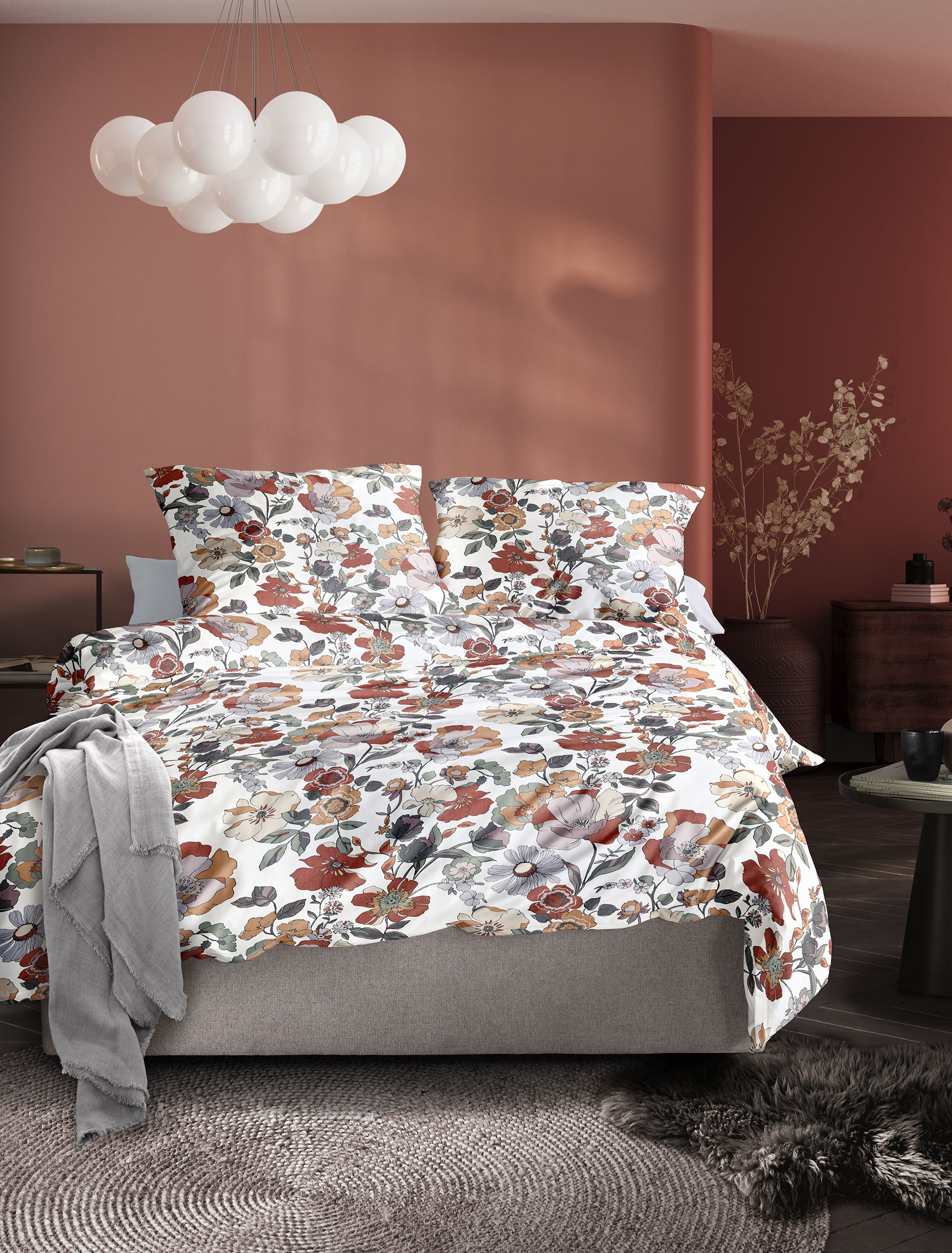 Irisette Mako-Satin Bettwäsche WAVE ca. 135x200cm in Farbe ROT Irisette Mako-Satin Bettwäsche WAVE ca. 135x200cm in Farbe ROT, Moebel, Bett, Bettlaken