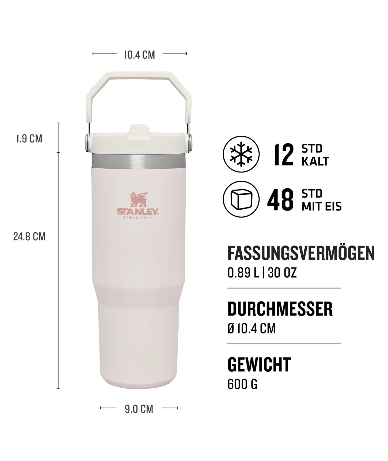 Stanley Iceflow™ Flip Straw Tumbler in Farbe Rose Quartz
