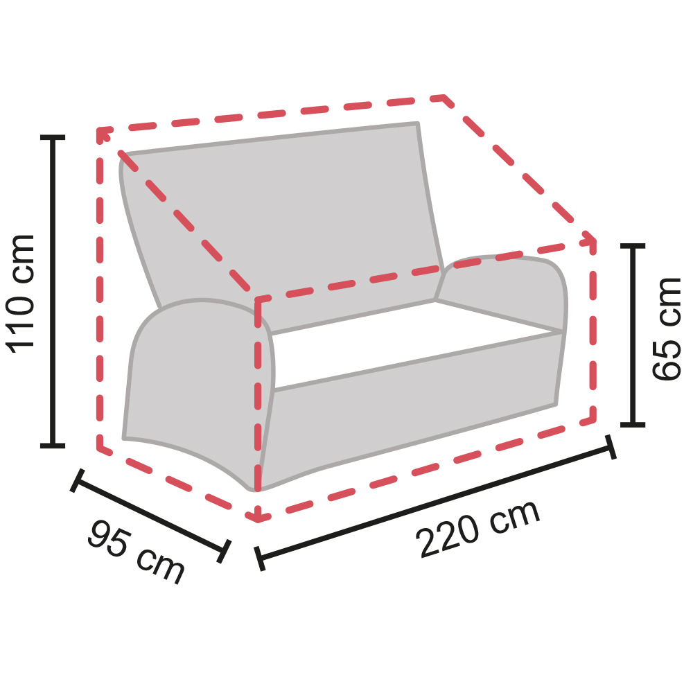 L.C. Wholesaler Schutzhülle 3er-Sofa ca. 220x95x65/110 cm