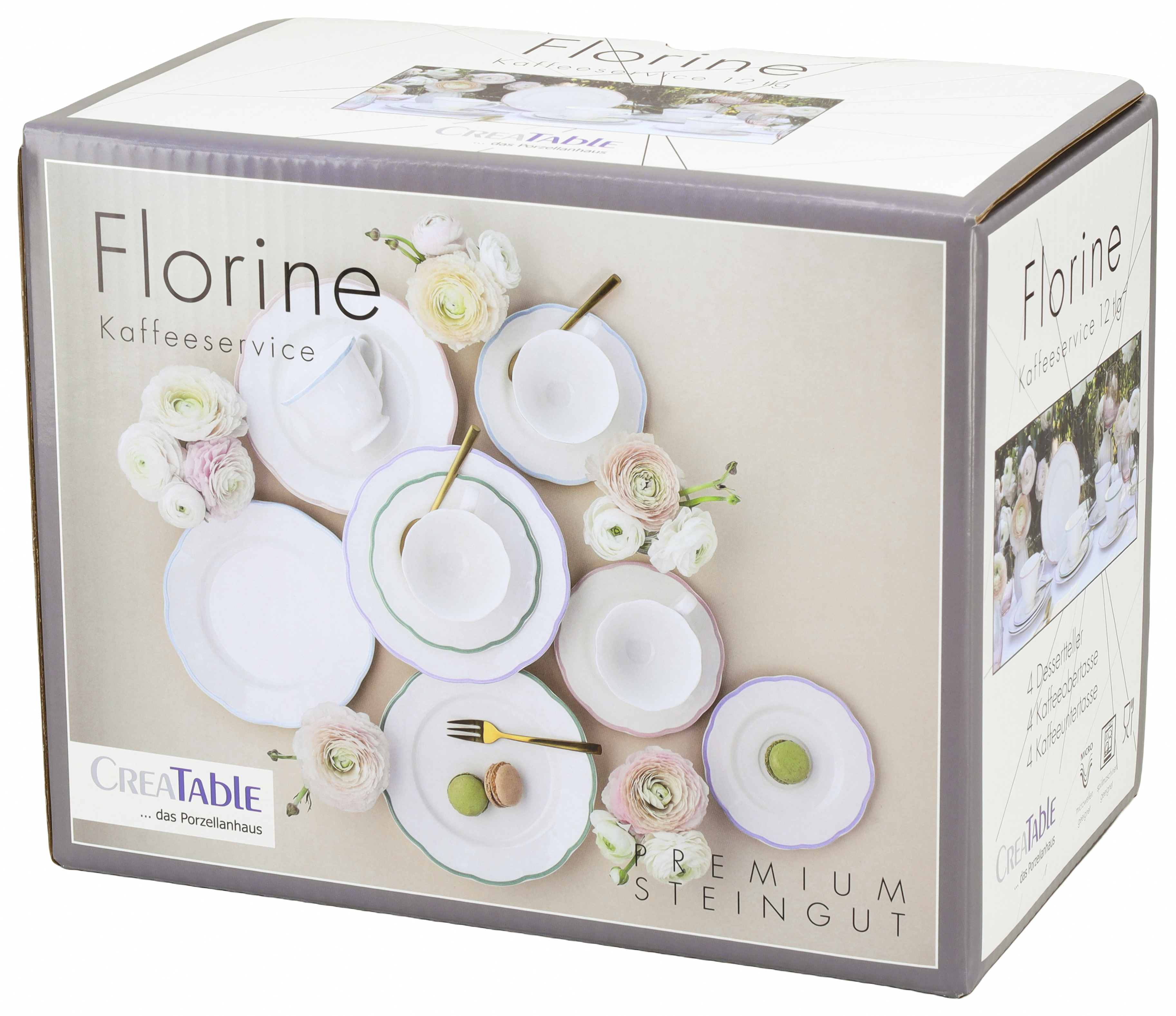 CreaTable Kaffeeservice Florine in Farbe weiß