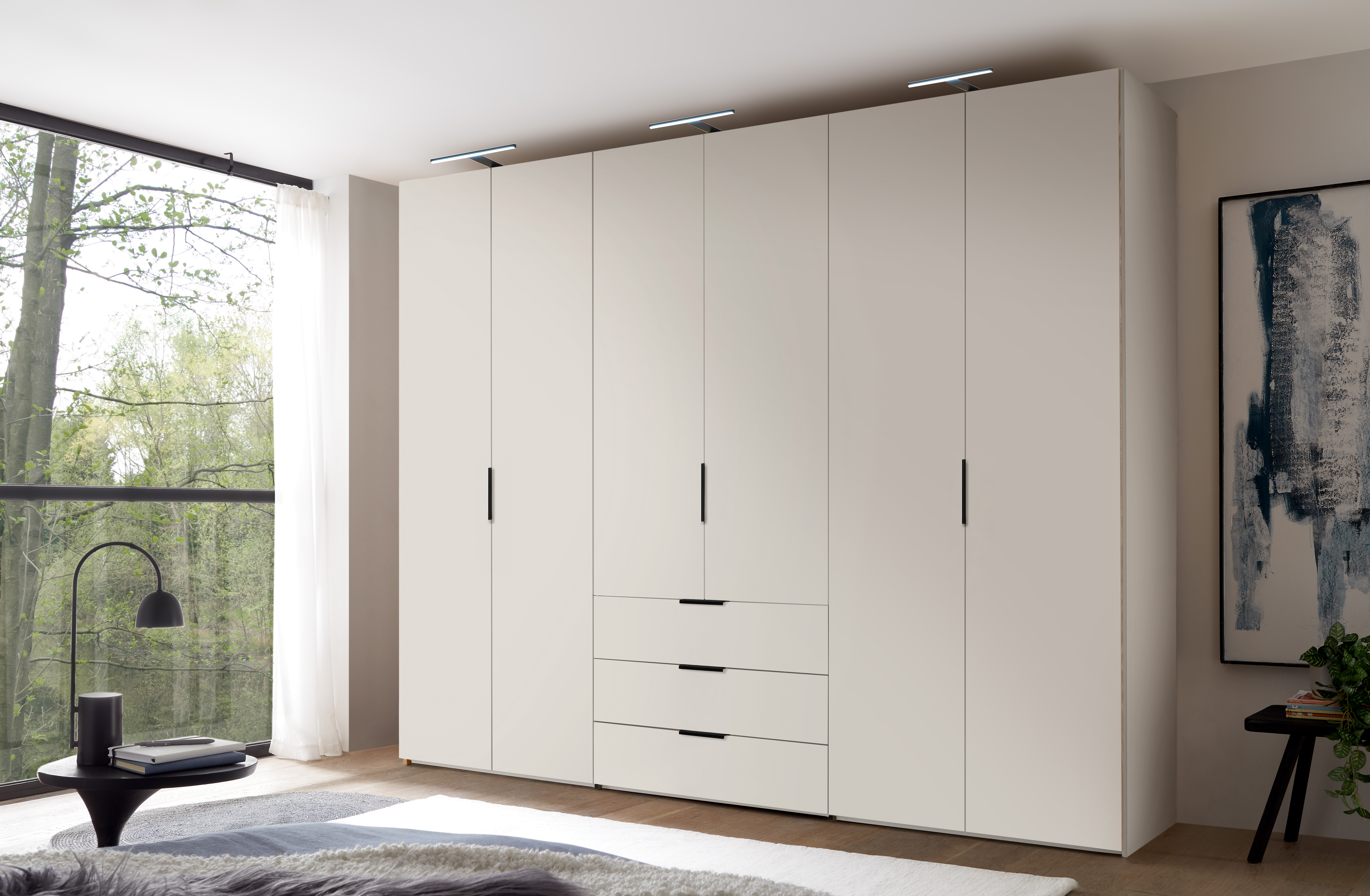 Staud Drehtürenschrank Sinfonie Plus Holz Holzfarben, Schrank, Garderobe, eingebaut, Schubladen, Laminate