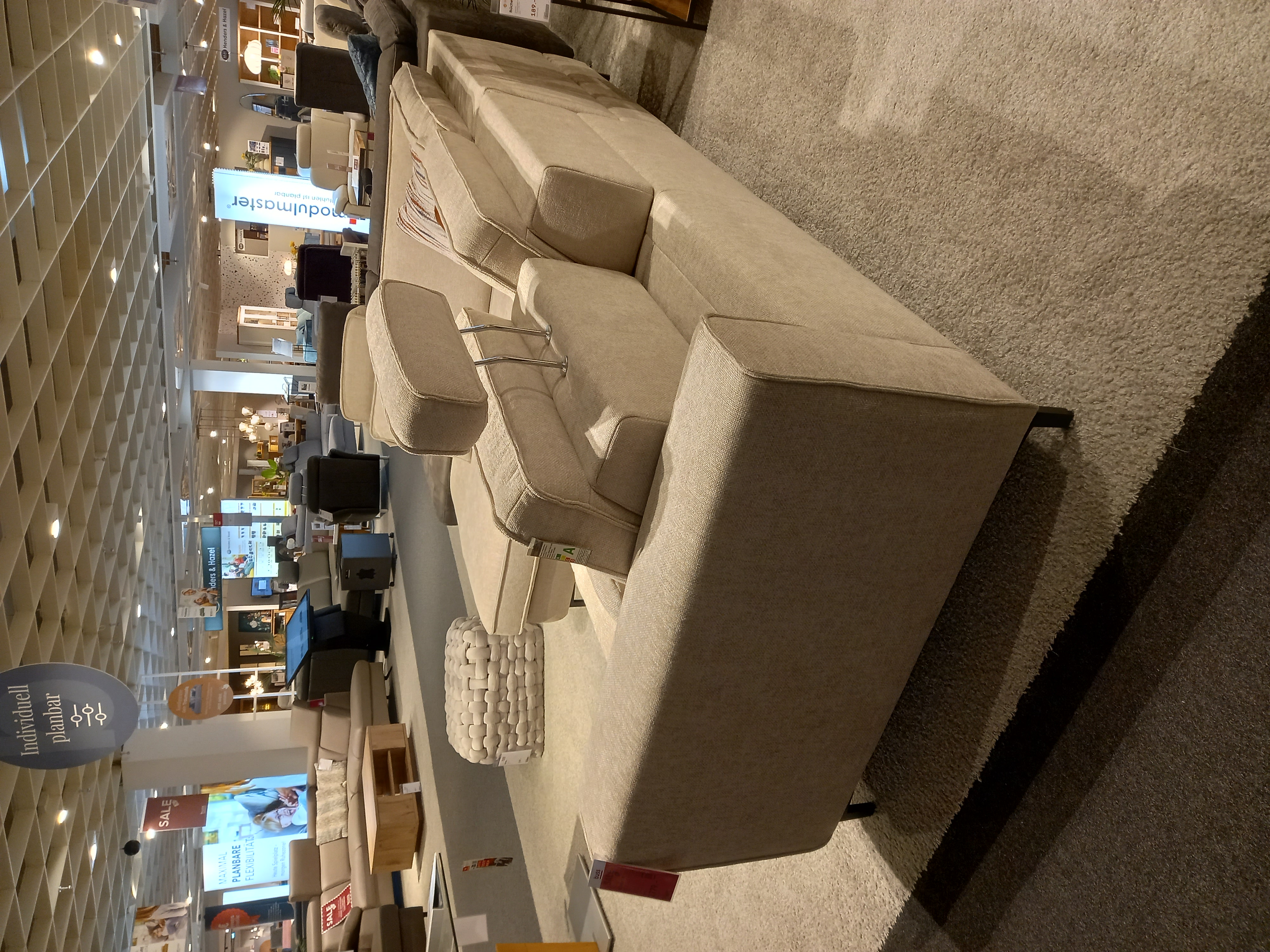 Polsterecke MM-MP1201 in Stoff Harry natur Pg.02, Couch, Mobiliar, Lounge, Innenarchitektur, Bodenbeläge